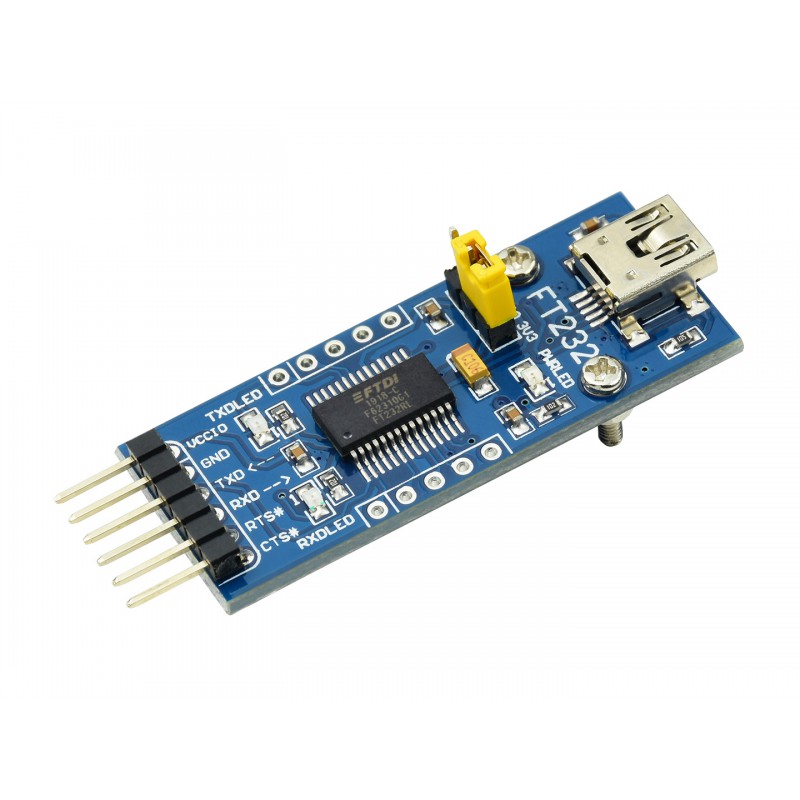 Плата USB UART FT232 (мини), модуль связи USB-TTL (UART)