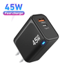 Блок зарядного устройства USB C, блок быстрой зарядки 45 Вт, настенное зарядное устройство PD 3.0 типа C, складной дорожный адаптер GaN для зарядного устройства