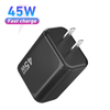 Блок зарядного устройства USB C, блок быстрой зарядки 45 Вт, настенное зарядное устройство PD 3.0 типа C, складной дорожный адаптер GaN для зарядного устройства