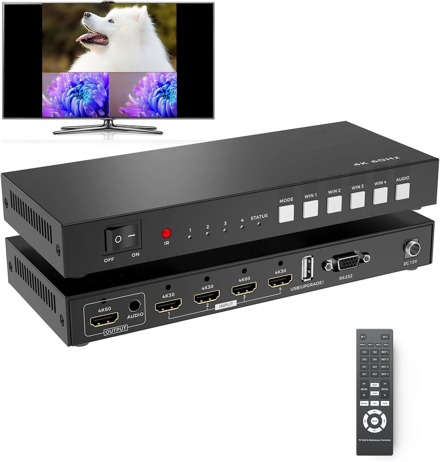 4K HDMI Quad Multi-viewer HDMI Quad Switcher для 4K при 60 Гц