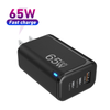 Настенное зарядное устройство GaN USB-C 1A1C/1A2C, 65 Вт с подачей питания PD для ноутбуков, планшетов и телефонов