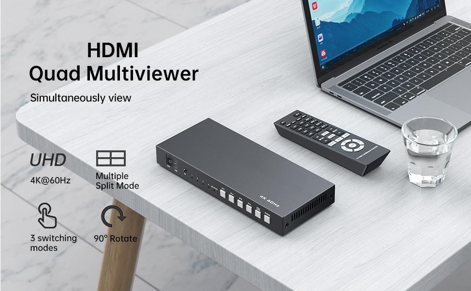 4K HDMI Quad Multi-viewer HDMI Quad Switcher для 4K при 60 Гц